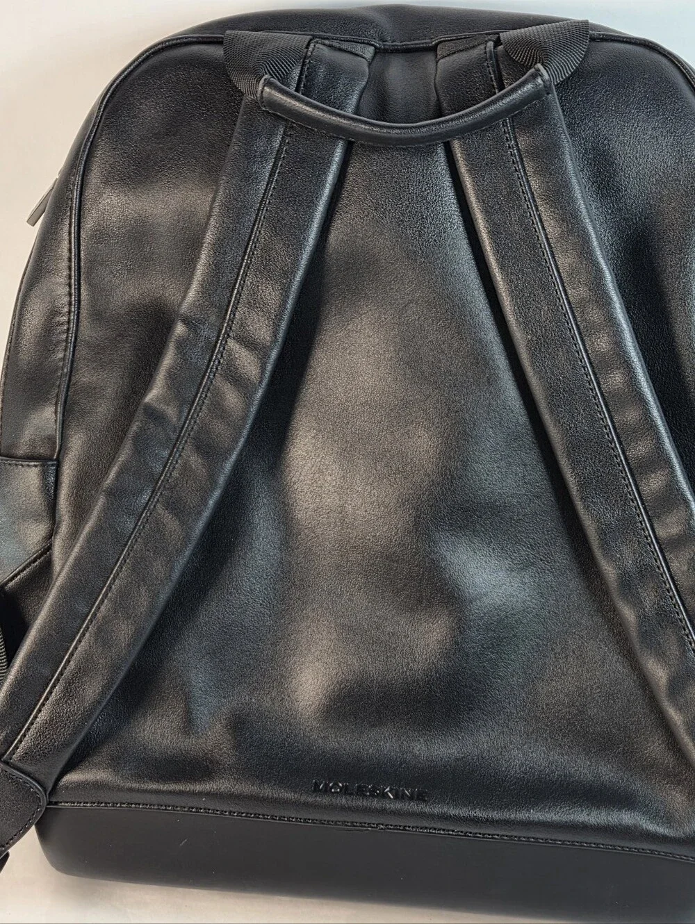 Moleskine Black Minimalist Leather-Style Backpack